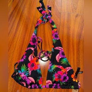 PINK Victoria's Secret Women’s Bikini - Black with Vibrant Floral